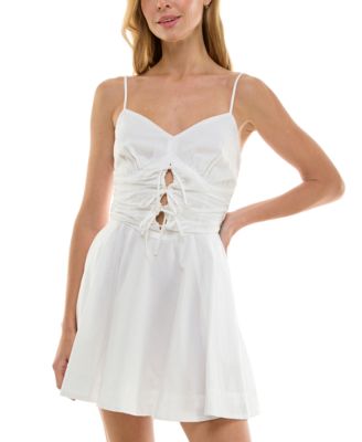 Trixxi - Juniors' Cotton Ruched Mini Dress