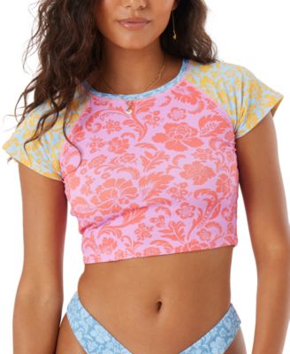Roxy - Juniors' Tapestry Patchwork Short-Sleeve Rashguard