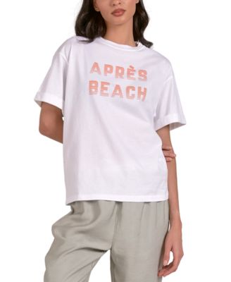 Elan - Women's Cotton Apr&egrave;s Beach Crewneck Tee
