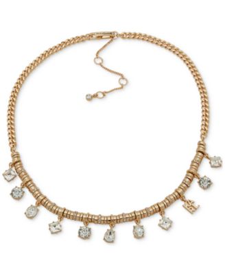 KARL LAGERFELD PARIS - Gold-Tone Mixed Crystal & Rondelle Bead Statement Necklace, 16" + 3" extender