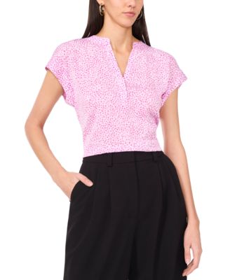 Vince Camuto - Women's Split-Neck Cap-Sleeve Blouse