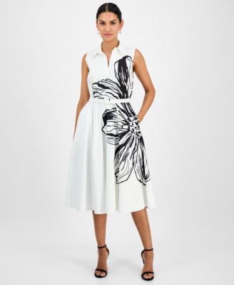 T Tahari - Women's Placement Floral Fit & Flare Dress