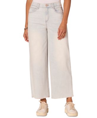 Democracy - Women's "Ab" Solution Skyrise Frayed-Hem Wide-Leg Boyfriend Jeans
