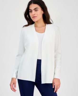 AK Anne Klein - Petite Newport Open-Front Cardigan