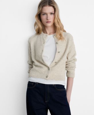 MANGO - Women's Buttoned Chunky Knit Jacket