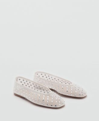 MANGO - Women's Rhinestone Detail Mesh Shoes