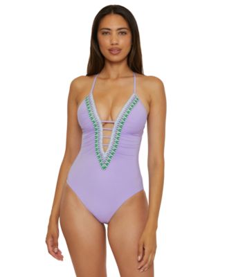Becca - Women's Fiesta Plunge-Neck One-Piece Swimsuit