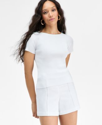 I.N.C. International Concepts - Women's Short-Sleeve Sweater, Exclusively at Macy's