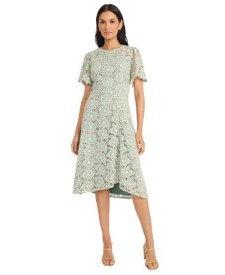 Maggy London - Women's Floral-Lace Short-Sleeve Dress