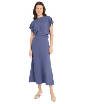 Luxely - Women's Draped Dolman-Sleeve Midi Dress
