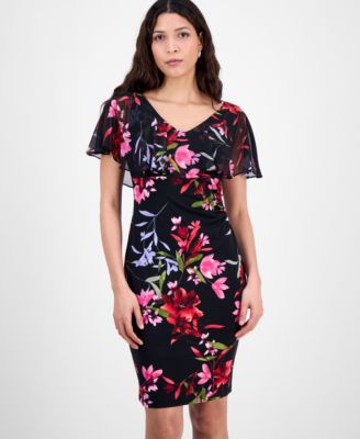Connected - Capelet-Overlay Sheath Dress