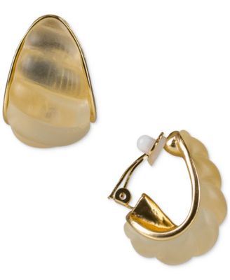 Patricia Nash - Gold-Tone Scallop J Hoop Clip-On Earrings