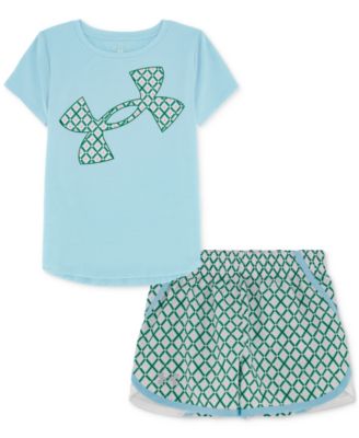 Under Armour - Toddler & Little Girls T-Shirt & Printed Woven Shorts, 2 Piece Set