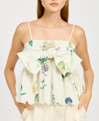 En Saison - Women's Ashley Cotton Babydoll Peplum Top