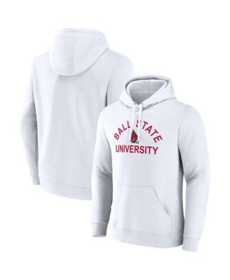 Fanatics - Men's White Ball State Cardinals Primary Logo Pullover Hoodie