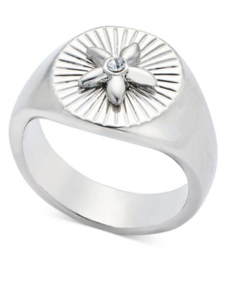 On 34th - Rhodium-Plated Starfish Signet Ring