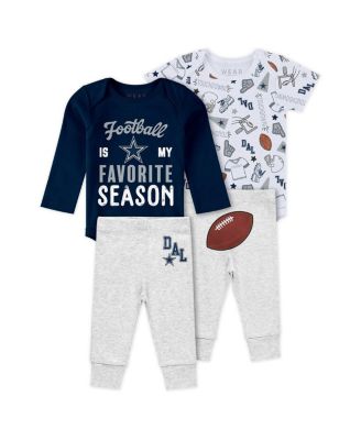 WEAR by Erin Andrews - Baby Boys and Girls Dallas Cowboys Three-Piece Turn Me Around Bodysuits Pant Set