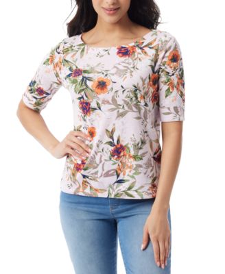 Gloria Vanderbilt - Women's Alanis Printed Cuffed-Sleeve T-Shirt