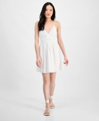 Kingston Grey - Juniors' V-Neck Sleeveless Fit & Flare Dress