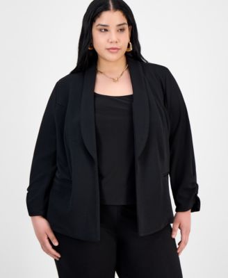 Bar III - Trendy Plus Size Drape-Front Blazer