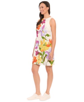 London Times - Women's Floral-Print Sleeveless Shift Dress