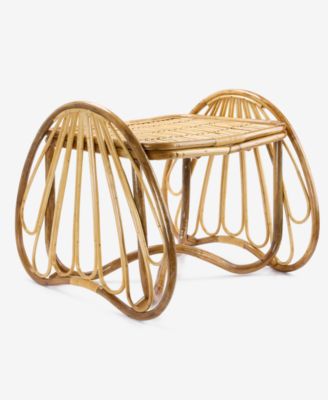 Amara - Handmade Rattan Stool and Plant Stand, Boho Accent Furniture