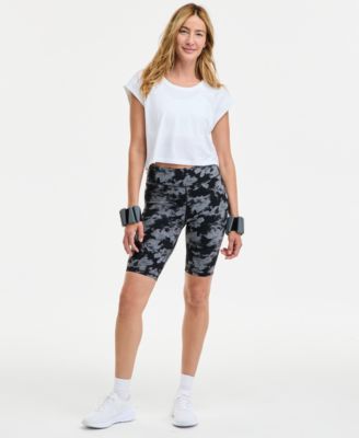 ID Ideology - Women's Abstract-Print Soft Flex Bike Shorts