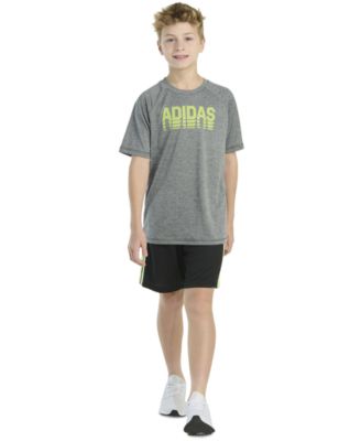 adidas - Big Boys Raglan-Sleeve Graphic T-Shirt & 3-Stripe Shorts, 2 Piece Set