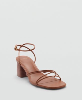 MANGO - Women's Crossed Strap Heeled Sandals