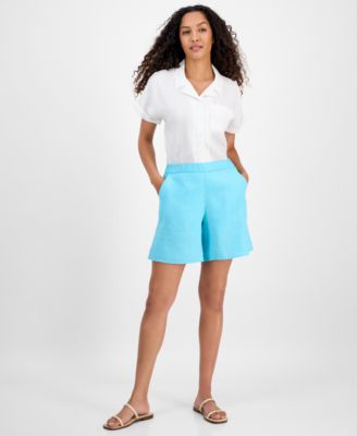 Charter Club - Women's High-Rise Wide-Leg Shorts