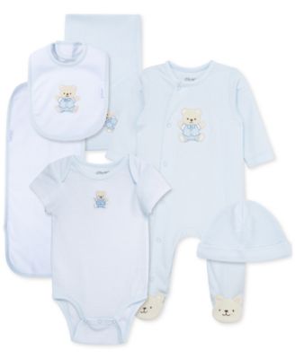 Little Me - Baby Boys Cute Bear Cotton Gift Box, 6 Piece Set