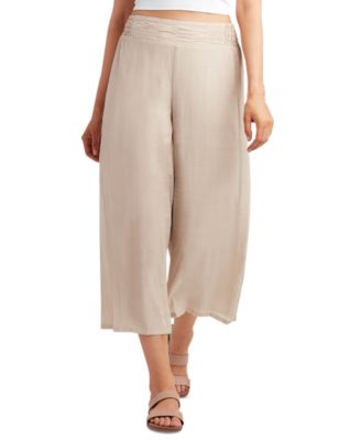 BCX - Juniors' Gauzy Textured Wide-Leg Pants