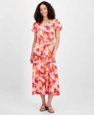 Tinsel - Petite Paisley-Print Long-Sleeve Maxi Dress