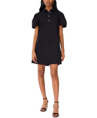 MSK - Women's Collared Puff-Sleeve Mini Shift Dress