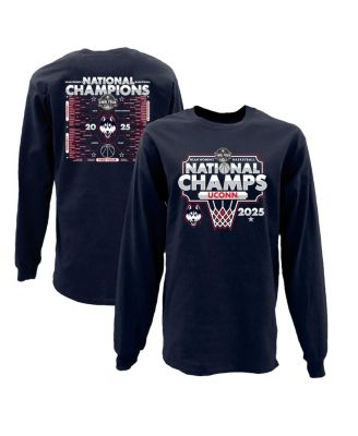 Blue 84 - Men's Navy UConn Huskies 2025 NCAA Women's Basketball National Champions Bracket Long Sleeve T-Shirt