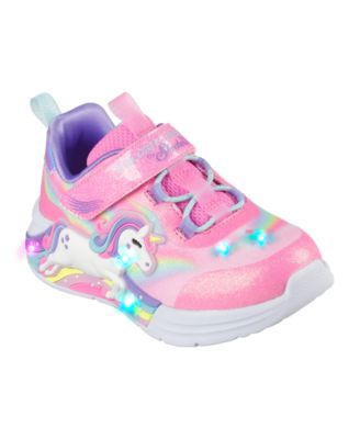 Skechers - Toddler Girls S-Lights: Unicorn Chaser Light-Up Fastening Strap Casual Sneakers from Finish Line