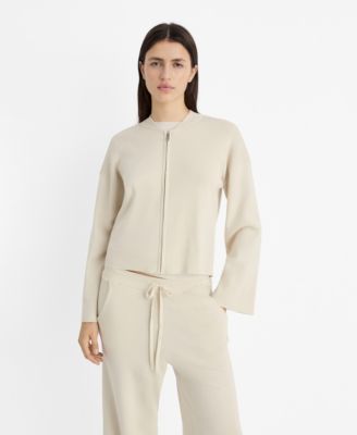MANGO - Women's Rib-Knit Zipper Jacket