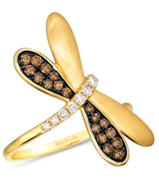 Le Vian - Chocolate Diamond & Nude Diamond Dragonfly Ring (1/3 ct. t.w.) in 14k Gold