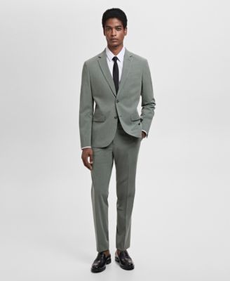 MANGO - Men's Stretch Fabric Super Slim-Fit Suit Trousers
