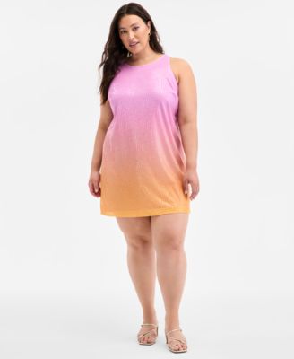 On 34th - Plus Size Ombr&eacute; Sleeveless Sequin Shift Dress