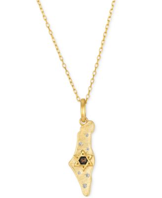 Le Vian - Chocolate Diamond & Vanilla Diamond Star of David Scatter Nugget Adjustable 19" Pendant Necklace (1/20 ct. t.w.) in 14k Gold