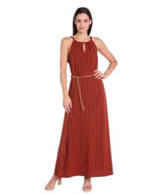 R & M Richards - Women's Sleeveless Keyhole A-Line Dress