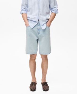 MANGO - Men's Denim Relaxed-Fit 9.5" Bermuda Shorts