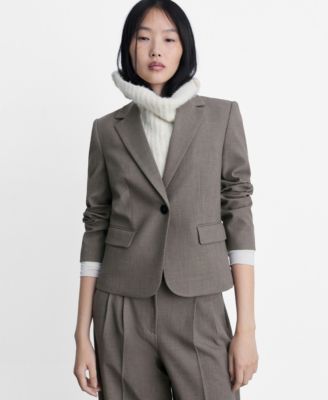 MANGO - Women's Crop Suit Blazer
