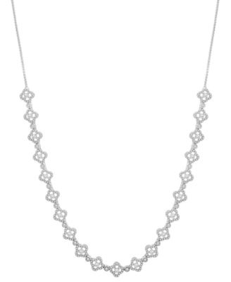 Wrapped in Love - Diamond Pav&eacute; Clover 18" Collar Necklace (2 ct. t.w.) in 14k White Gold