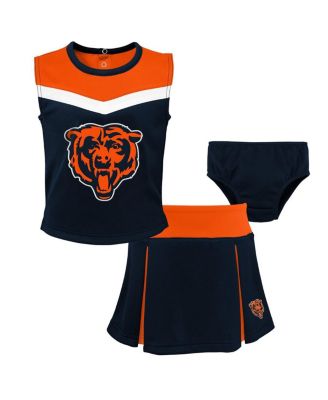 Outerstuff - Girls Toddler Navy Chicago Bears Spirit Cheer Two-Piece Cheerleader Set with Bloomers