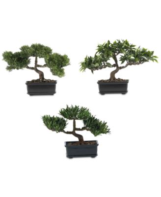 Nearly Natural - 12'' Artificial Bonsai Collection, Set of 3