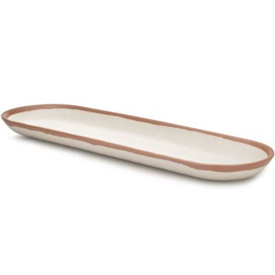 Q Squared - Potter Terracotta 18" x 5.5" Melaboo Long Oval Platter