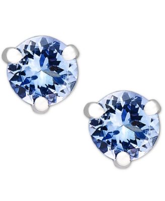 Macy's - Tanzanite Stud Earrings (3/4 ct. t.w.) Set in 14k White Gold