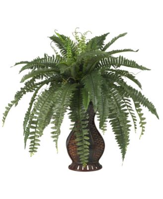 Nearly Natural - Boston Fern w/ Urn Silk Plant